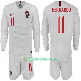 Billige Fotballdrakter Portugal BERNARDO 11 Barn VM 2018 Bortedraktsett Langermet